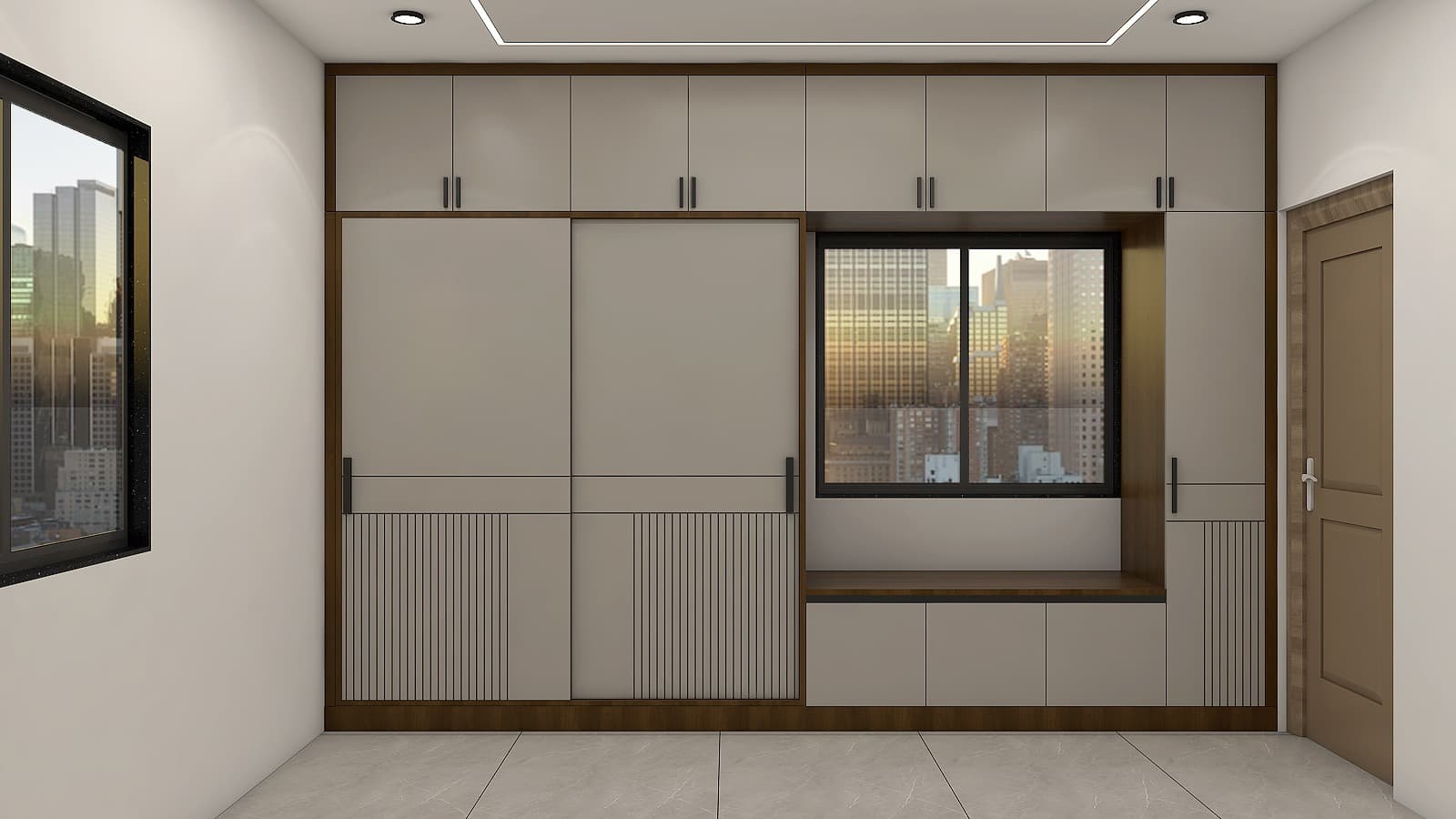 Contemporary Bedroom with Accent Wall