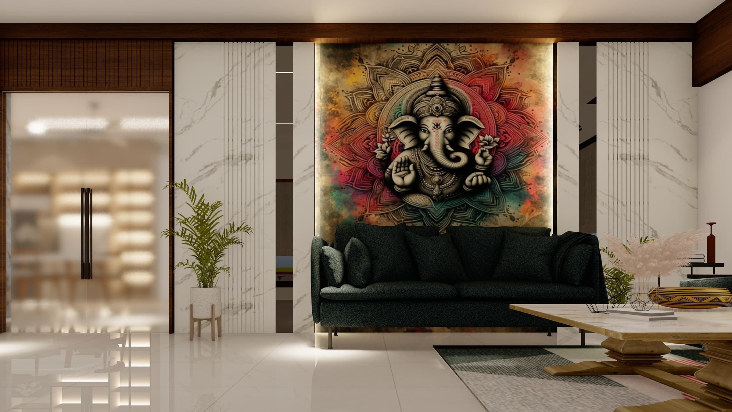 Modern Living with Feature Wall