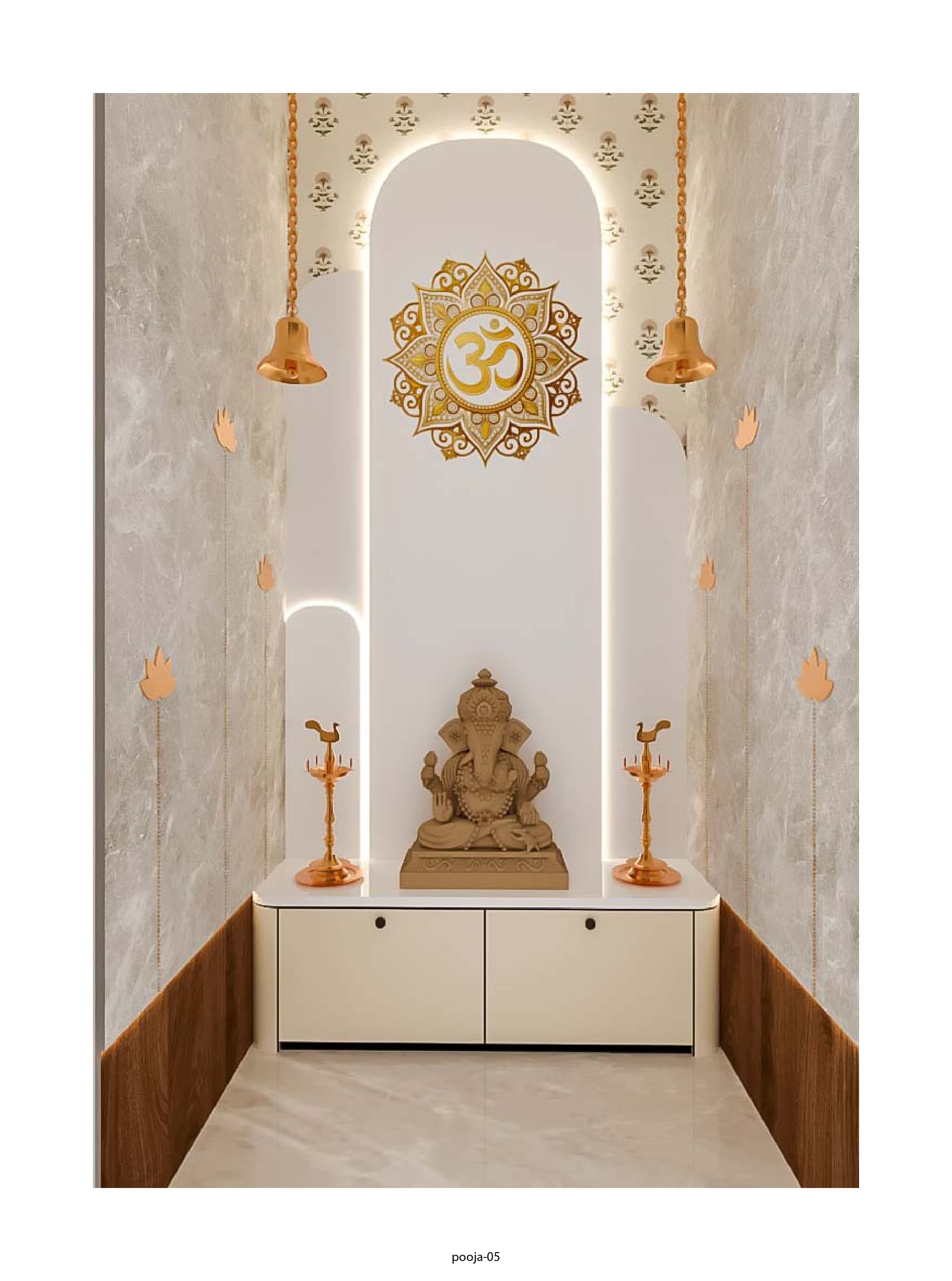 Luxurious Pooja Room with Marble